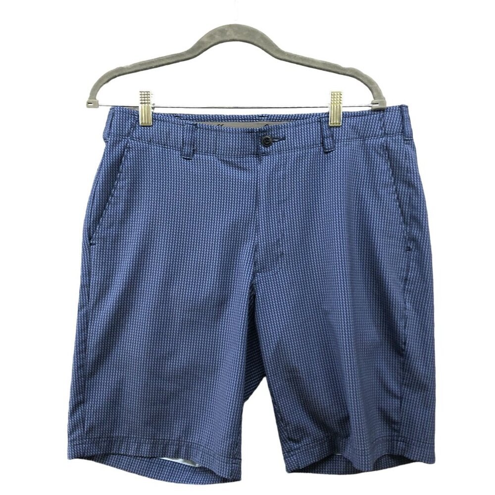 Ben Hogan Golf Shorts Mens Size 34‎ Performance Chino Flat Front Printed Blue